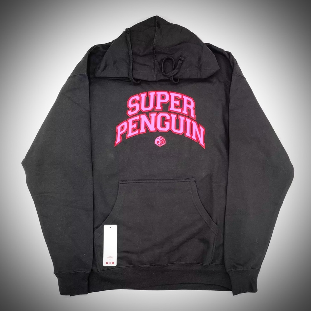 Anti Social Social Club Medium Super Penguin Hoodie in black with pink.